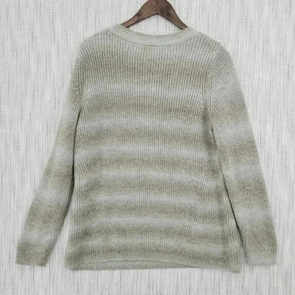 J. Jill Women's Knit Sweater Crewneck Size L Striped Pullover - Picture 2 of 8